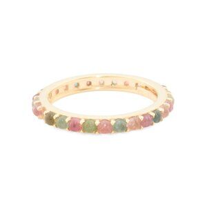 SHIVAM  India 14kt Gold Plated Multi Tourmaline Eternity Band